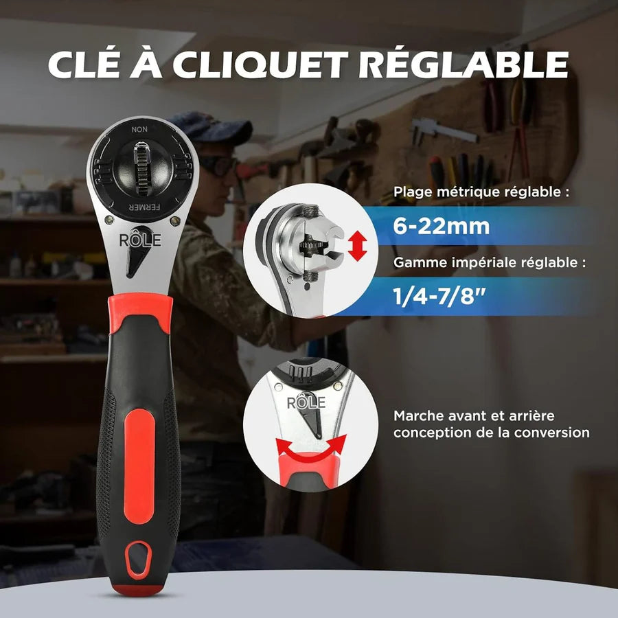 🔧 CliquetPro™ – La clé qui fait tout, sans effort ! 🛠️