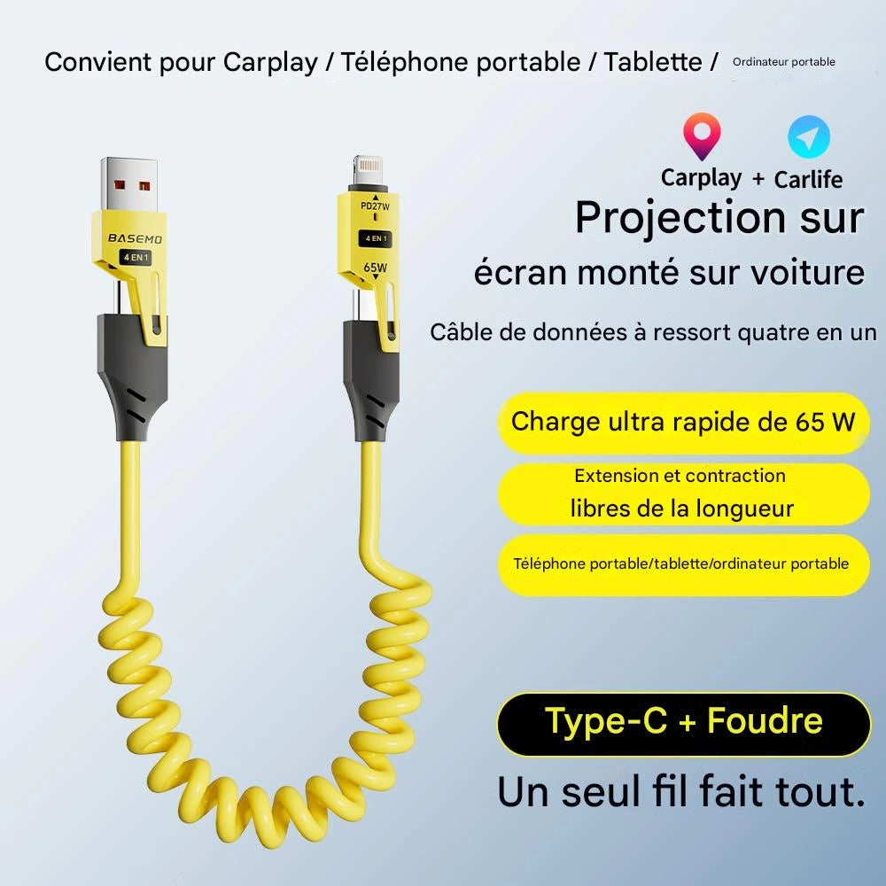 CâbleFlex™ – Le Câble 4-en-1 Ultra-Pratique 🚀