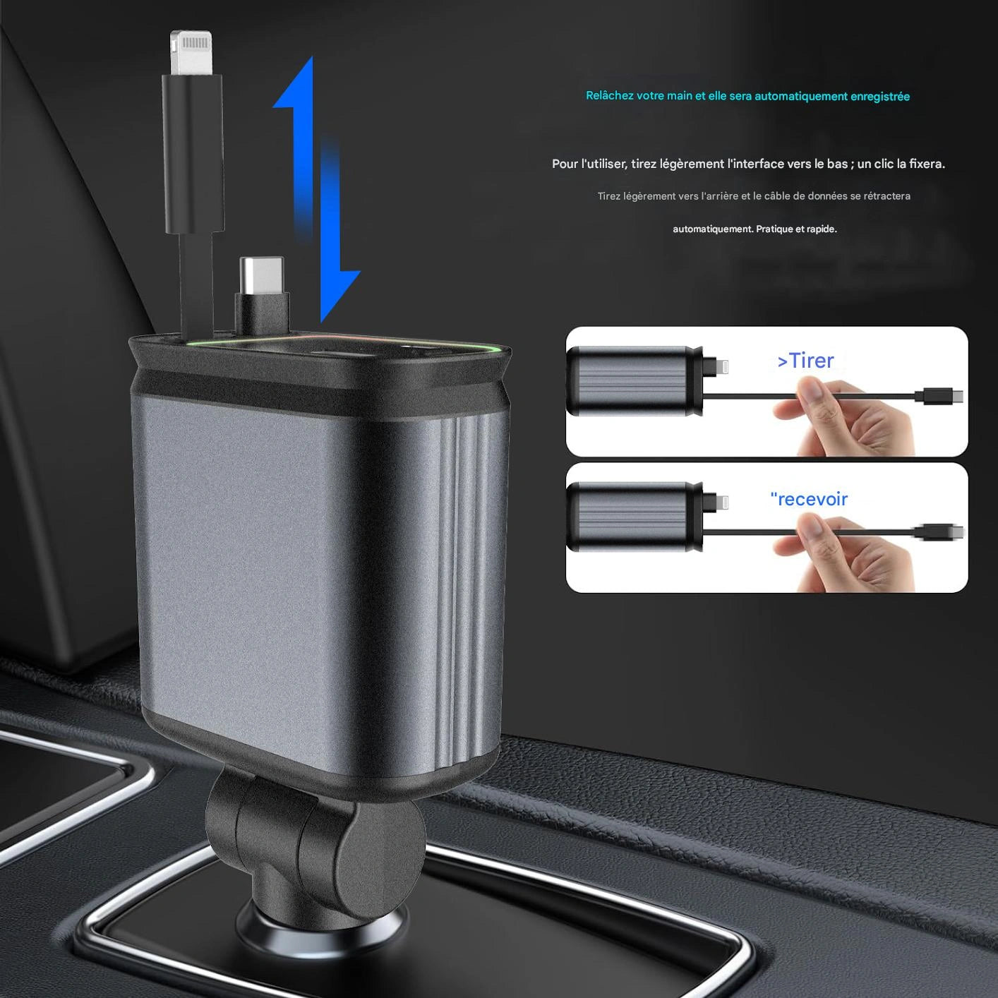 FlexCharge™ – Le Chargeur Rétractable Ultra-Rapide 🚀⚡